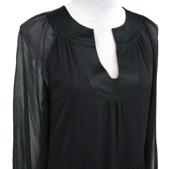 Soft Surrounding Dress Womens Medium Black Sheer Chiffon Layered Lined Maxi - Picture 7 of 13